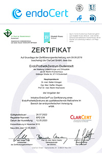 ClarCert-Zertifikat des EndoProthetikZentrums in Duderstadt